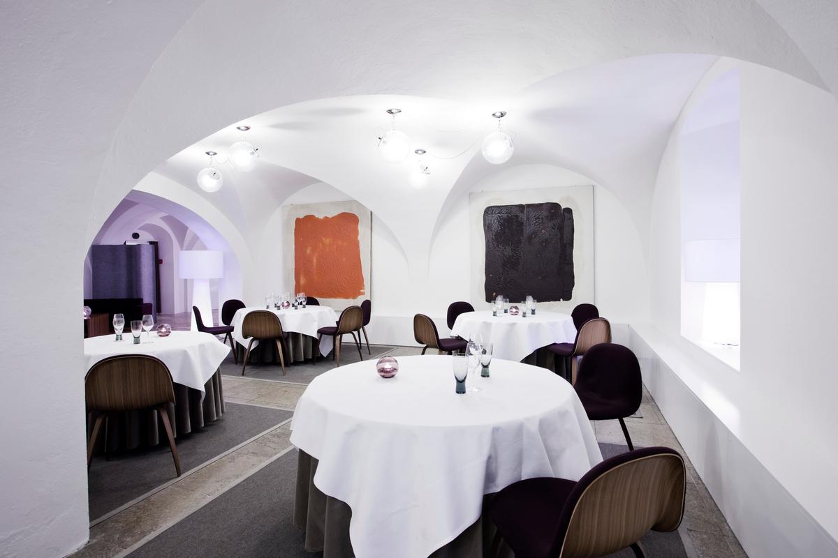 The historic Michelin-starred Restaurant AOC is located in a basement in Copenhagen's historic city center. 