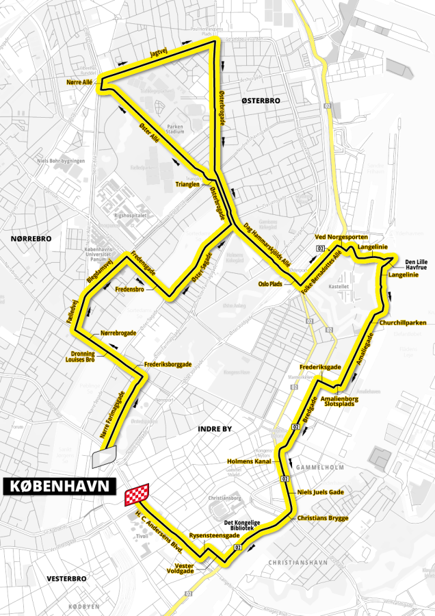 Grand Départ Map - Copenhagen 2022